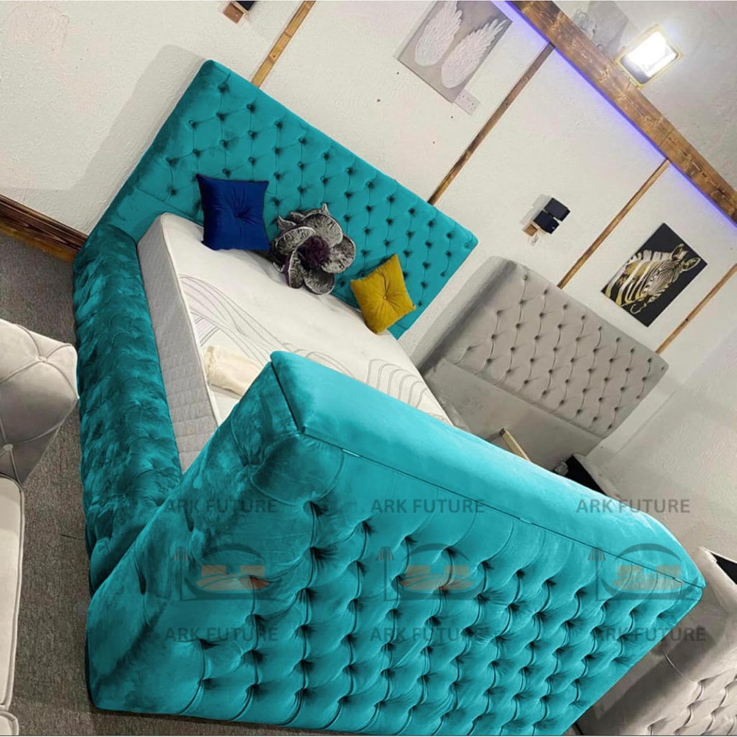 Vero Plush TV Bed Frame – Modern & Comfortable Upholstered Bed