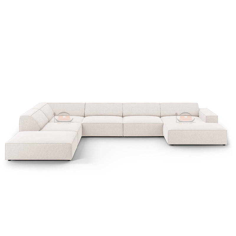 Panoramic Right hand and Left Hand Corner U Shape Sofa in Plush Velvet