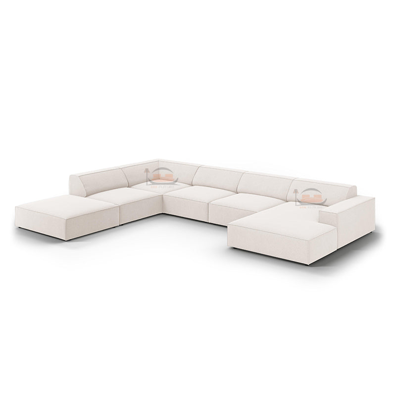 Panoramic Right hand and Left Hand Corner U Shape Sofa in Plush Velvet