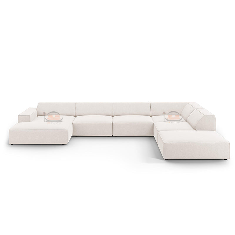 Panoramic Right hand and Left Hand Corner U Shape Sofa in Plush Velvet