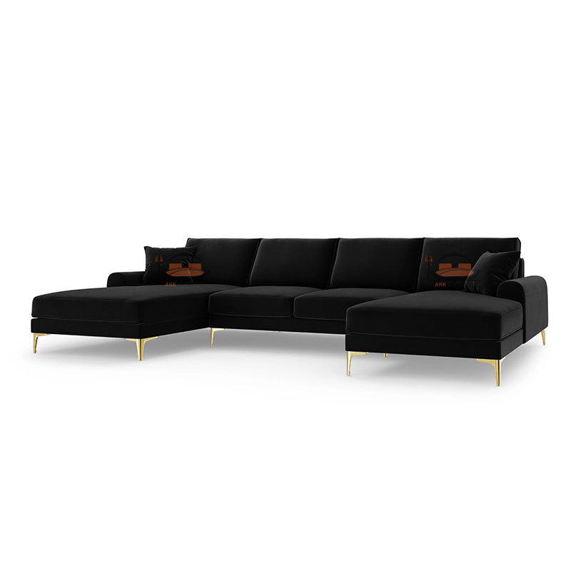 Lincon U Shape Sofa in Plush Velvet Fabric