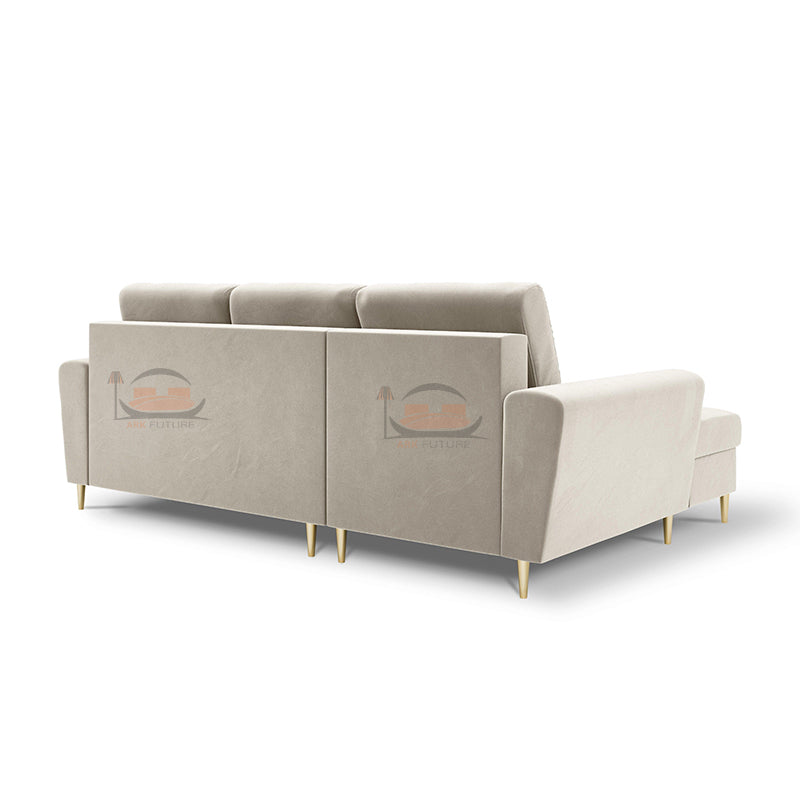 Kyoto Left hand Plush Velvet Sofa Corner Sofa