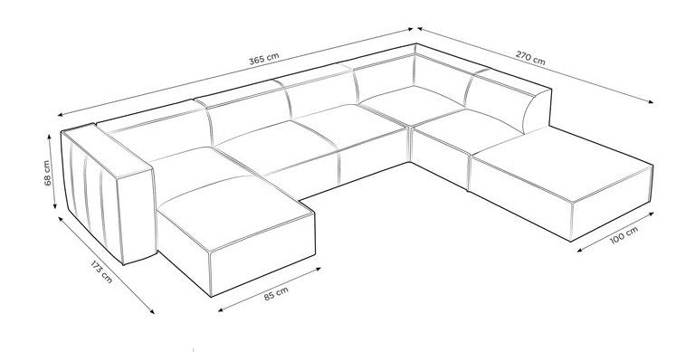 Estella Luxury Corner Sofa in Plush Velvet Fabric