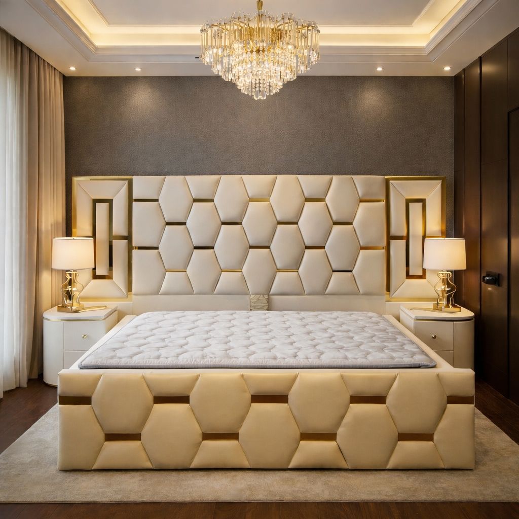 Venice Luxury Upholstered Art Deco Bed Frame