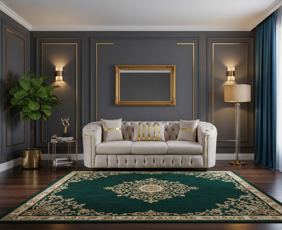 Camden Calm 3-Seater Sofa In Plush Velvet Fabric