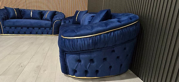 Celebrity Ambassador 3 plus 2 Chesterfield Sofa in Plush Velvet Fabric