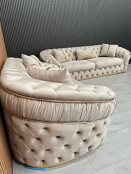Anmol Ambassor 3 Plus 2 Sofa in Plush Velvet Fabric
