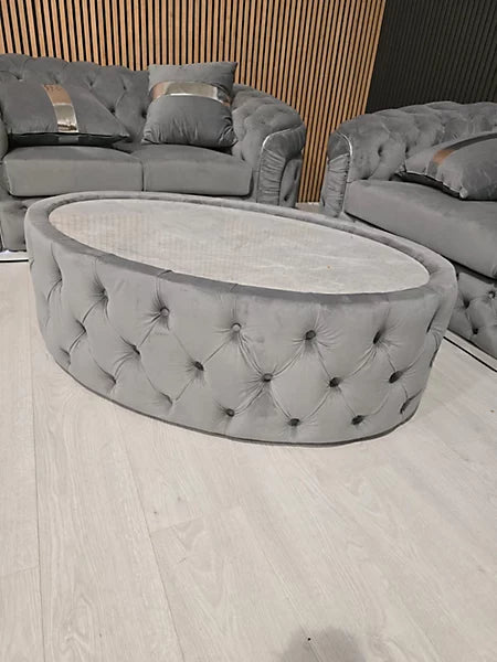 Straut 3 Seater and 2 Seater and 1 Seater Ambassador Sofa Set in Plush Velvet Fabric