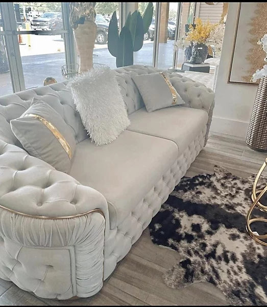 Starbuck Chesterfield Ambassador 3 Seater Sofa in Plush Velvet Fabric