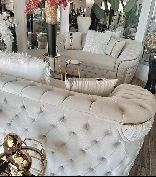 Starbuck Chesterfield Ambassador 3 Seater Sofa in Plush Velvet Fabric