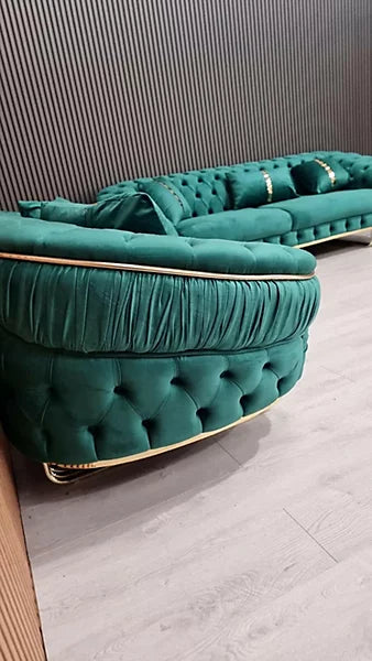 Celeb 3 Plus 2 Seater Ambassador Sofa in Plush Velvet Fabric