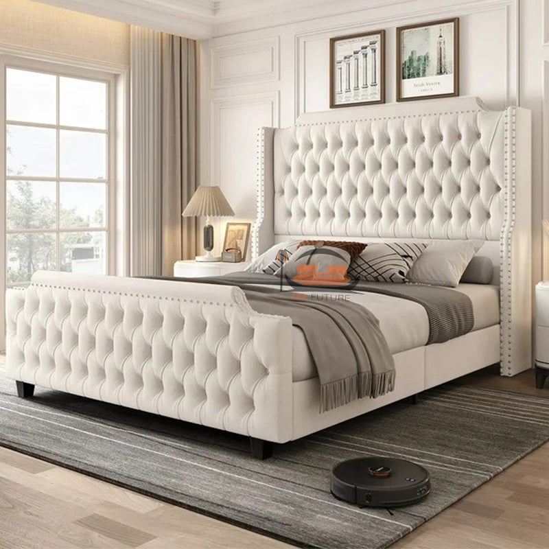 Aidan Chesterfield Wingback Bed Frame