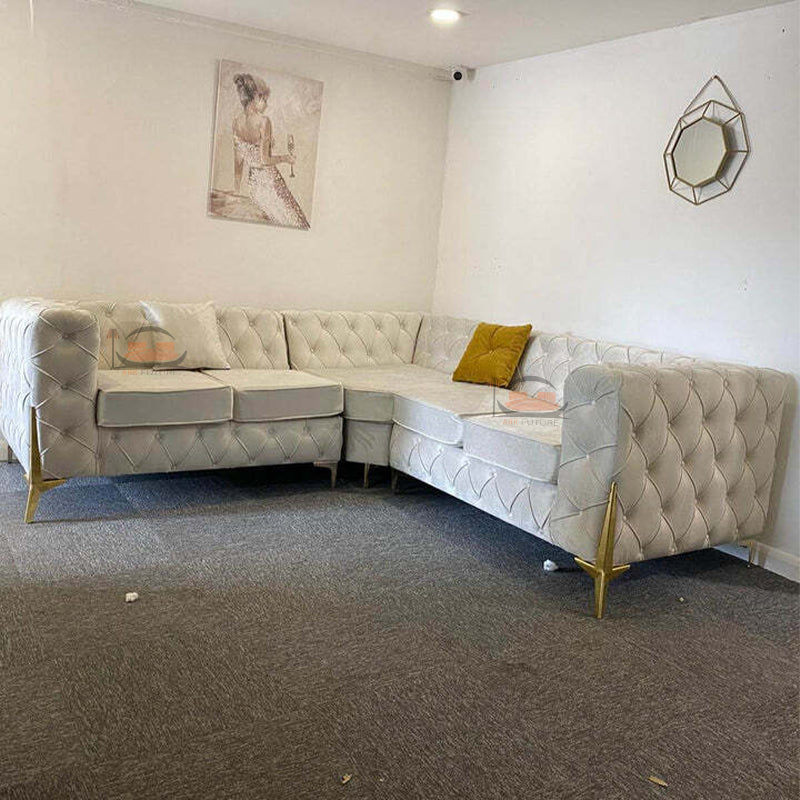 Alexa Chesterfield Sofa in Plush Velvet Fabric