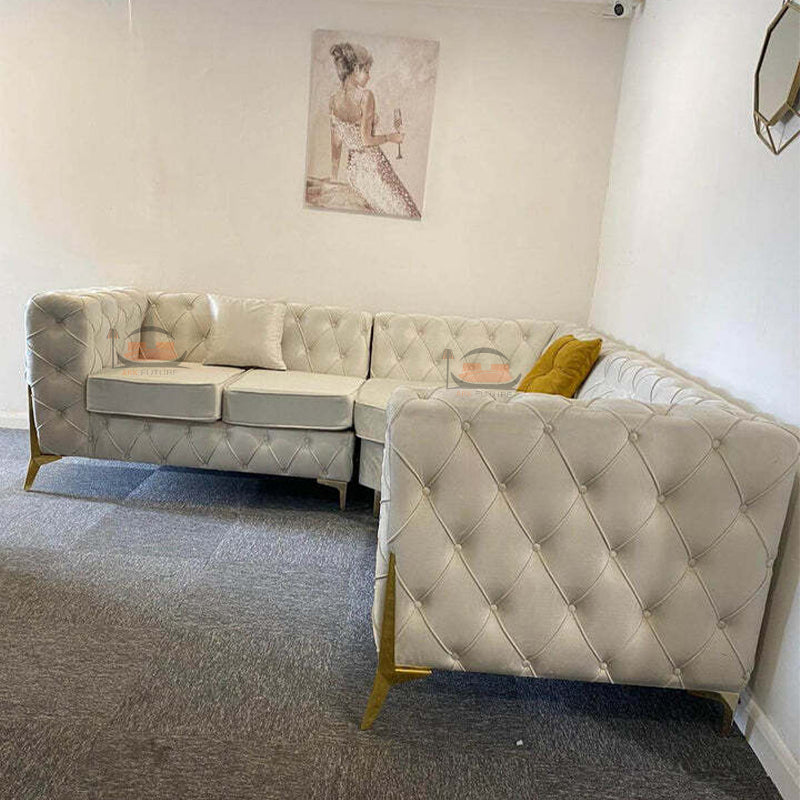 Alexa Chesterfield Sofa in Plush Velvet Fabric