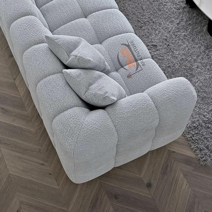 Tribeca Corner Sofa in Luxurious Boucle Fabric with Plush Comfort for Living Room
