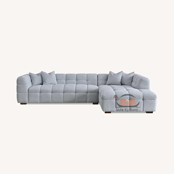 Tribeca Corner Sofa in Luxurious Boucle Fabric with Plush Comfort for Living Room