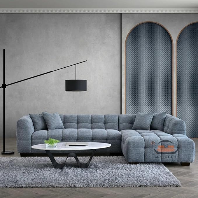 Tribeca Corner Sofa in Luxurious Boucle Fabric with Plush Comfort for Living Room