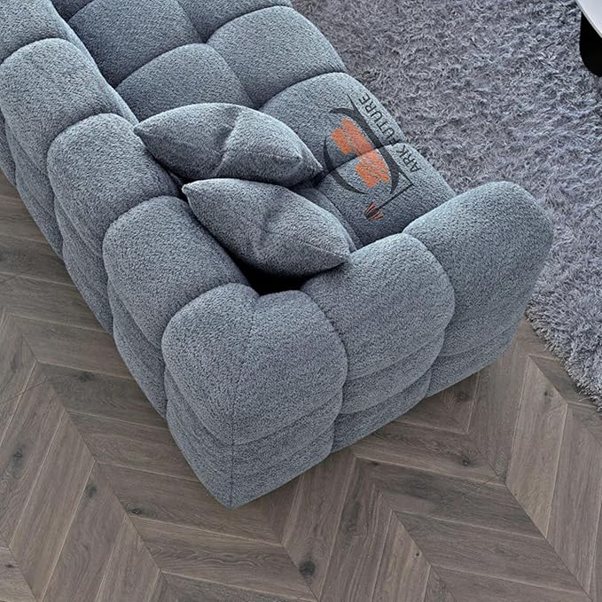 Tribeca Corner Sofa in Luxurious Boucle Fabric with Plush Comfort for Living Room