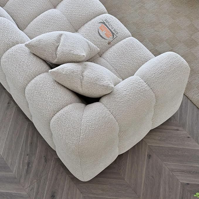 Tribeca Corner Sofa in Luxurious Boucle Fabric with Plush Comfort for Living Room