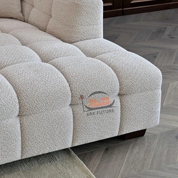 Tribeca Corner Sofa in Luxurious Boucle Fabric with Plush Comfort for Living Room