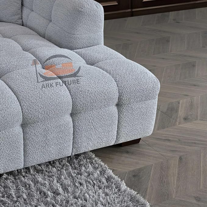 Tribeca Corner Sofa in Luxurious Boucle Fabric with Plush Comfort for Living Room