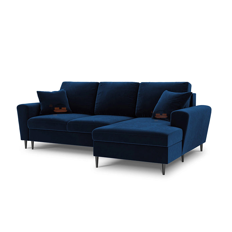 Elentra Corner Sofa in Plush Velvet Fabric with Right and Left Hand Corner Option