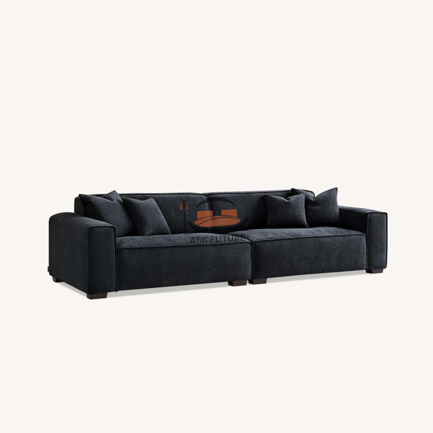 Dakota 4-Seater Sofa with Chaise, Modern Boucle Upholstery (Midnight)
