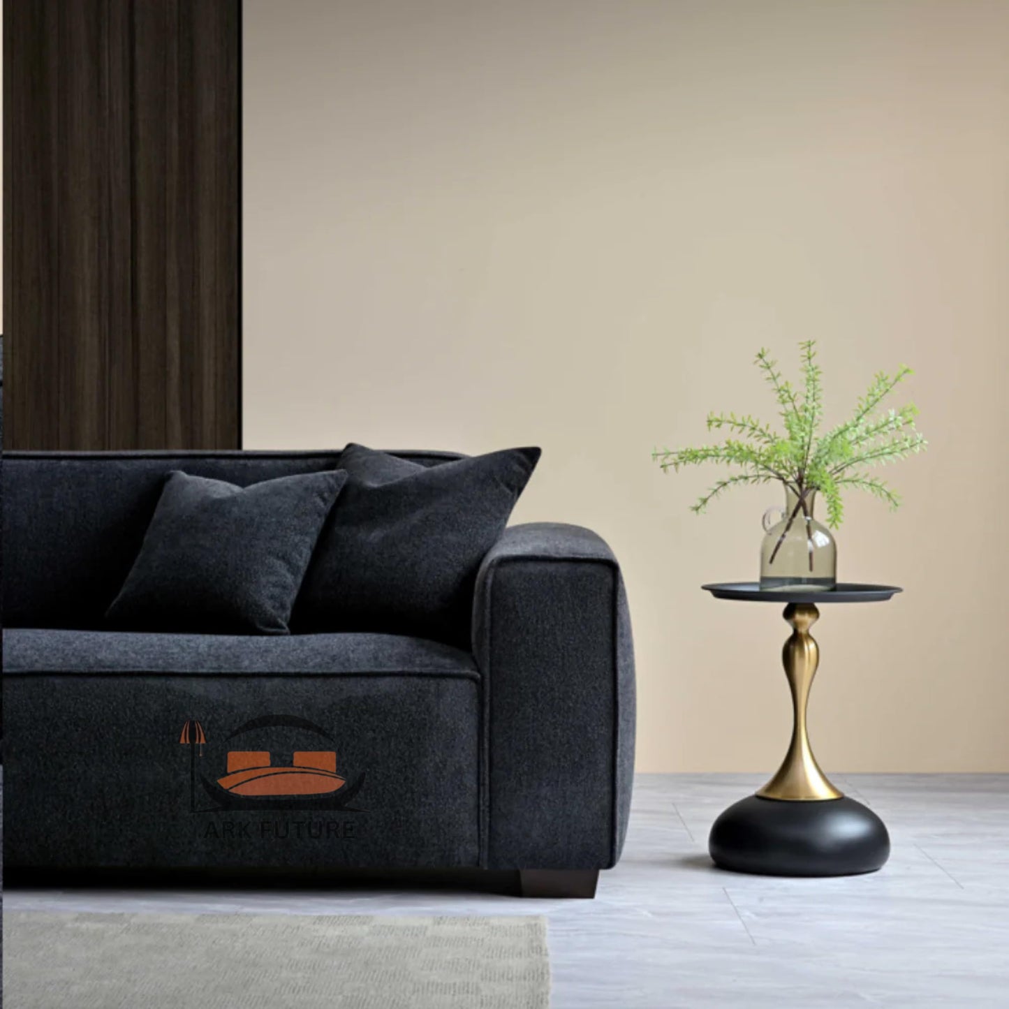 Dakota 4-Seater Sofa with Chaise, Modern Boucle Upholstery (Midnight)