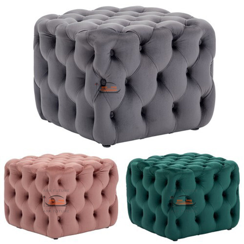 Nutter Chesterfield Button Cube Stool Chair Footrest
