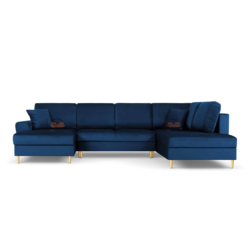 Treddy U Shape Right and Left Corner U Shape Sofa in Plush Velvet