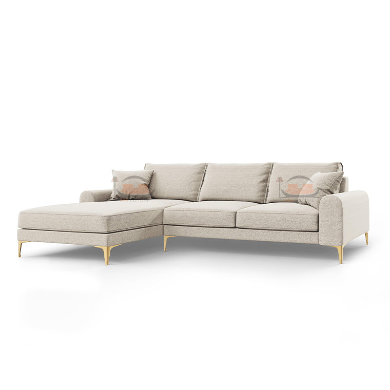Alure L Shape Sofa in Plush Velvet in Right and Left Corner Options