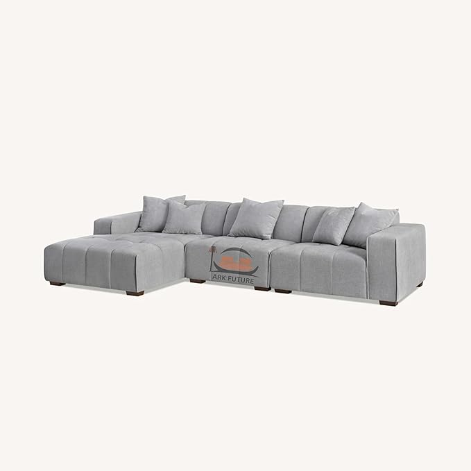 Leonard Left-Hand Corner Sofa in Cloudy Grey Boucle (Left-Hand)
