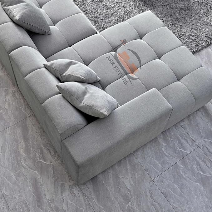 Leonard Left-Hand Corner Sofa in Cloudy Grey Boucle (Left-Hand)