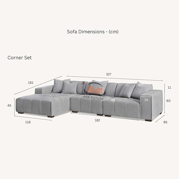 Leonard Left-Hand Corner Sofa in Cloudy Grey Boucle (Left-Hand)