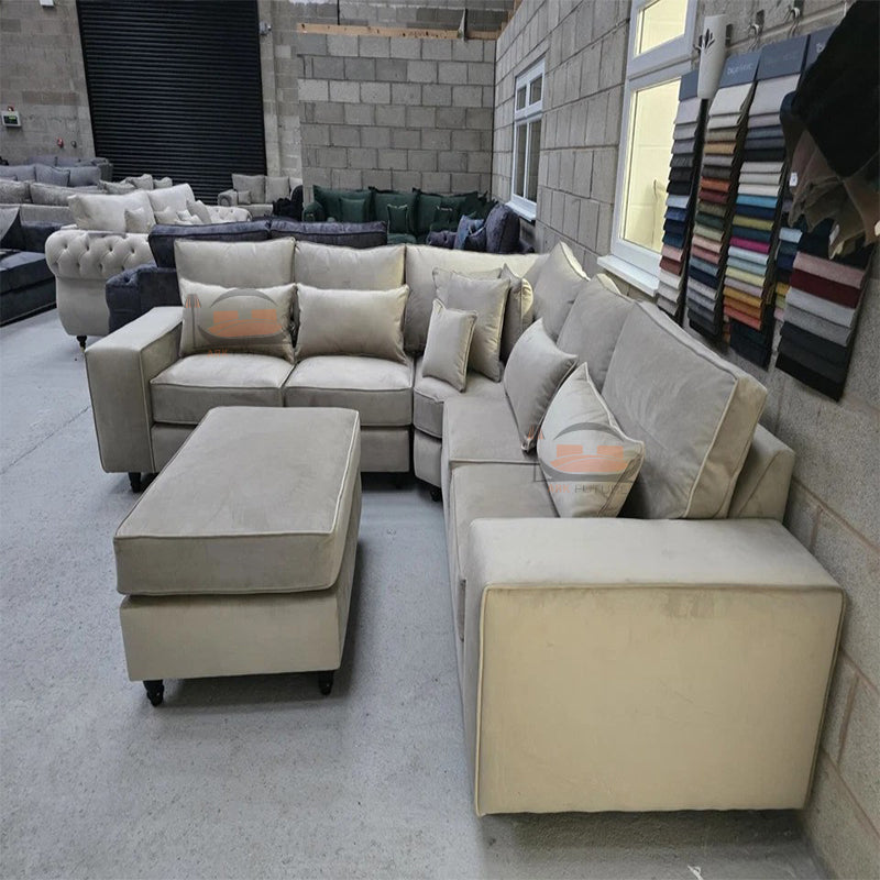 Melana Luxury Sofa in Plush Velvet Fabric