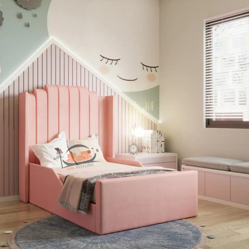 Milo Pink Toddler Bed Frame With Gas Lift Storage