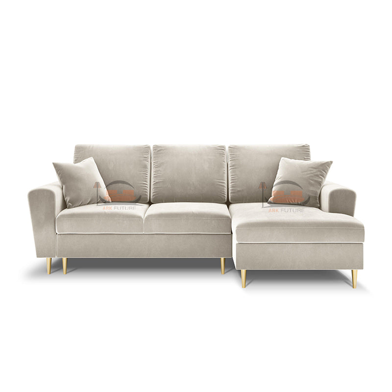 Kyoto Left Sided Corner Sofa in Plush Velvet Fabric