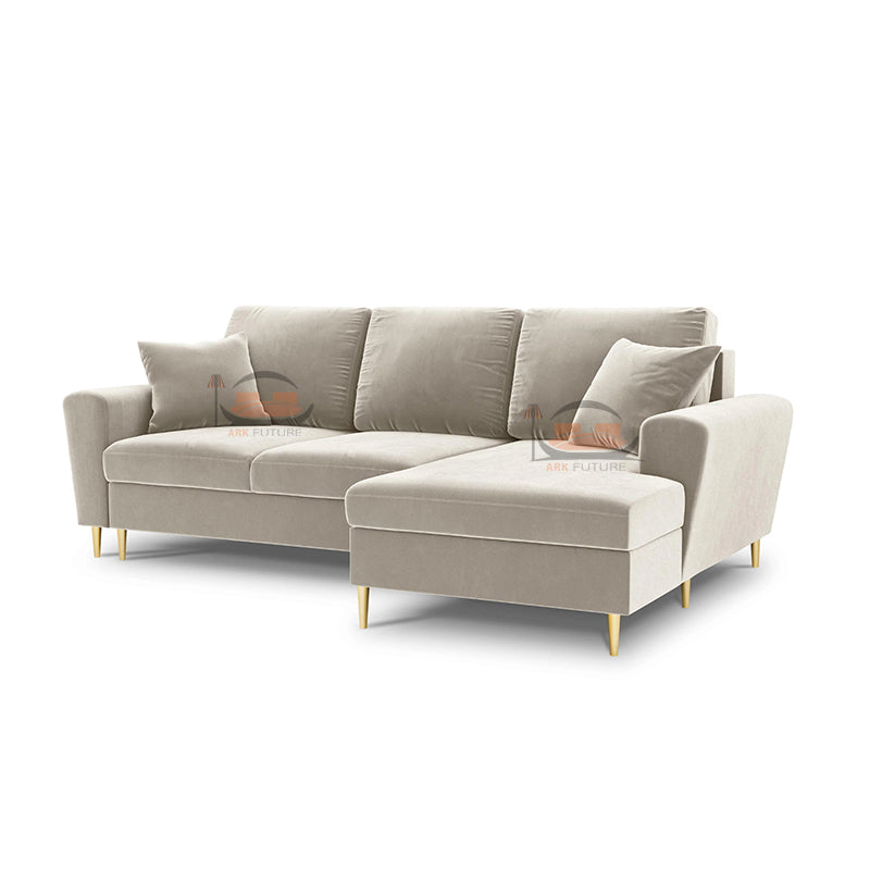 Kyoto Left Sided Corner Sofa in Plush Velvet Fabric