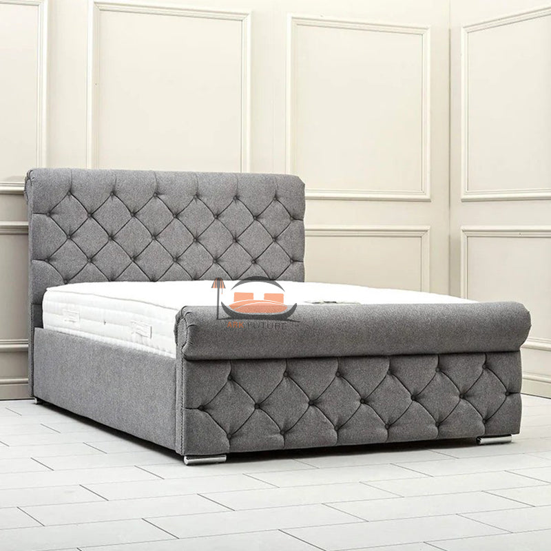 Roman Chesterfield Sleigh Bed Frame