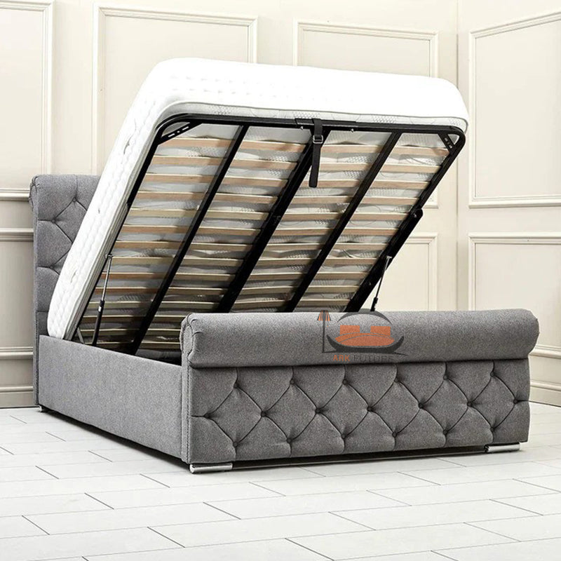 Roman Chesterfield Sleigh Bed Frame