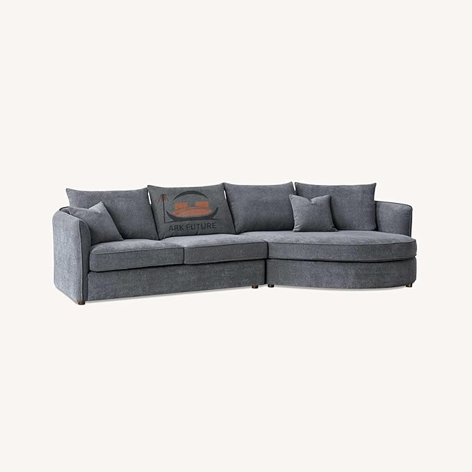 Rubin Corner Chaise Sofa in Charcoal Boucle, Modern Design with Chaise. (Charcoal)