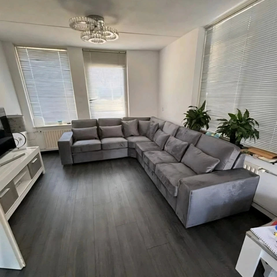 Elite Luxury Corner Sofa in Plush Velvet