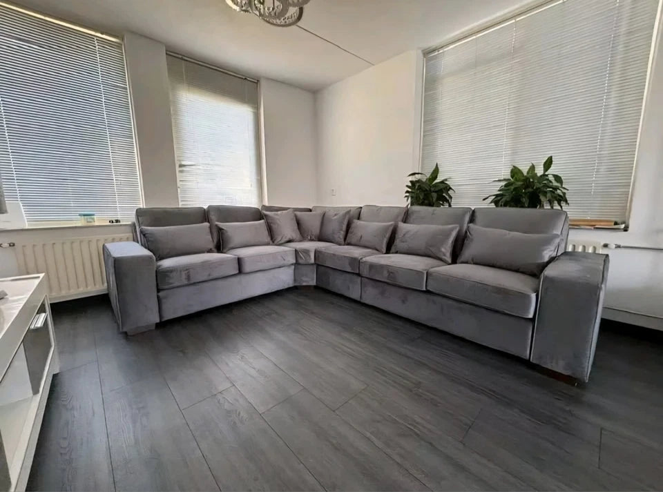 Elite Luxury Corner Sofa in Plush Velvet