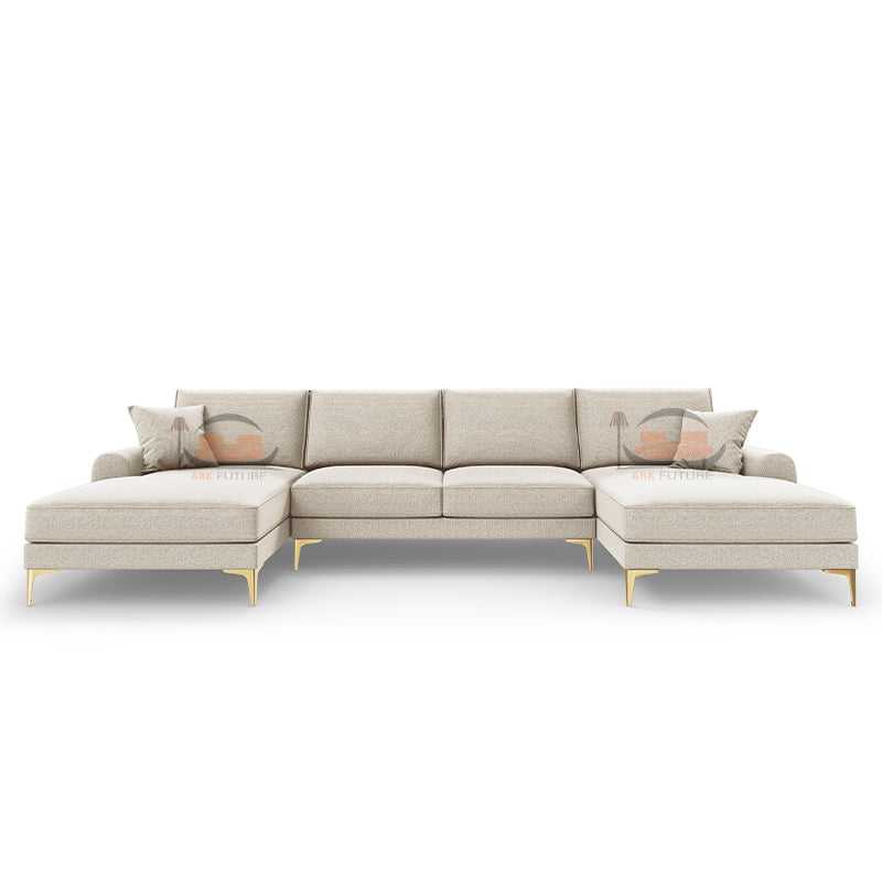 Madrid U Shape Sofa in Plush Velvet Fabric