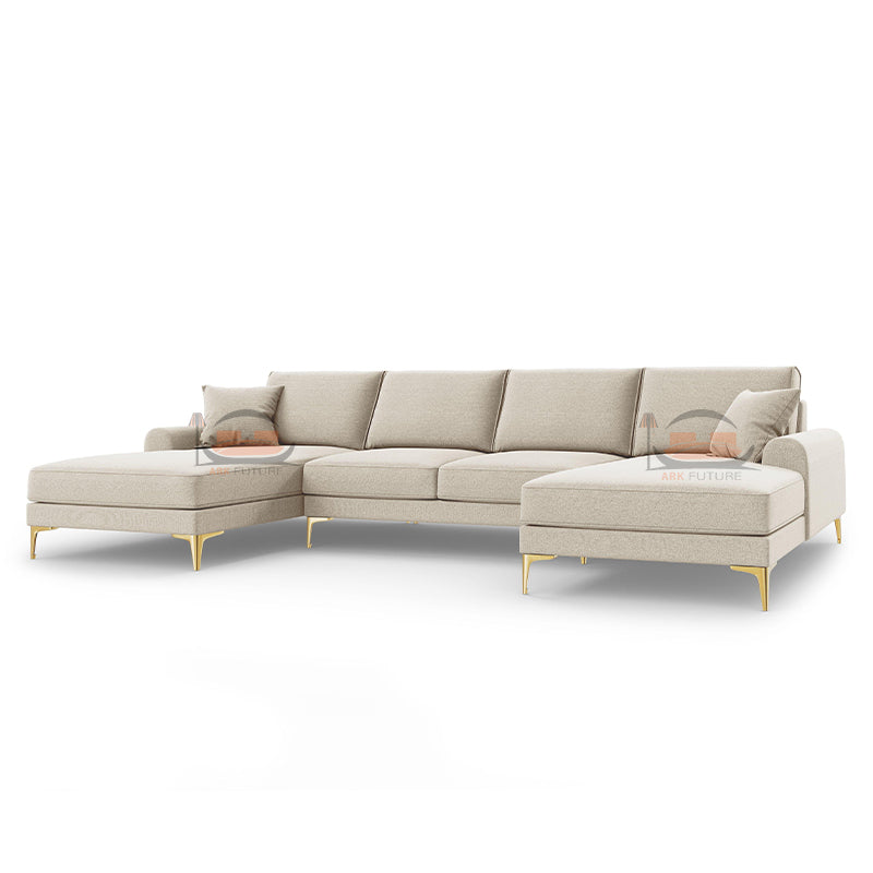 Madrid U Shape Sofa in Plush Velvet Fabric