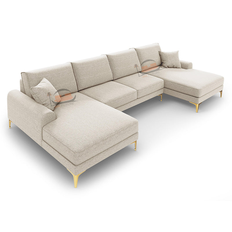 Madrid U Shape Sofa in Plush Velvet Fabric