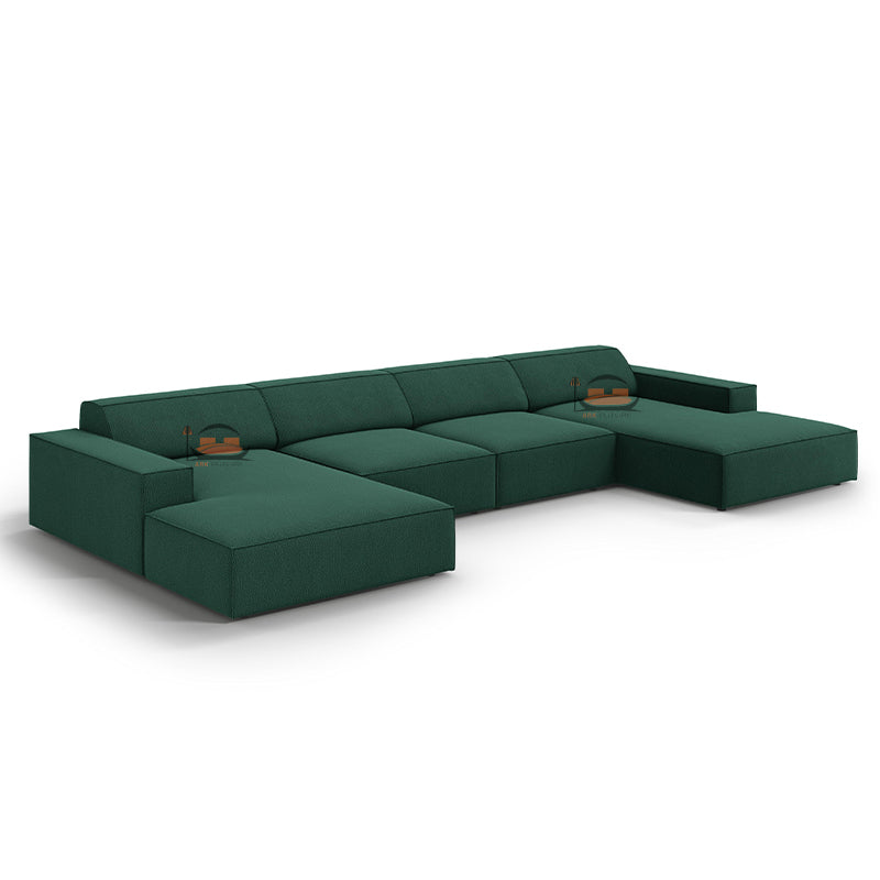 Tuscany Elegant U shape Sofa in Plush Velvet Fabric
