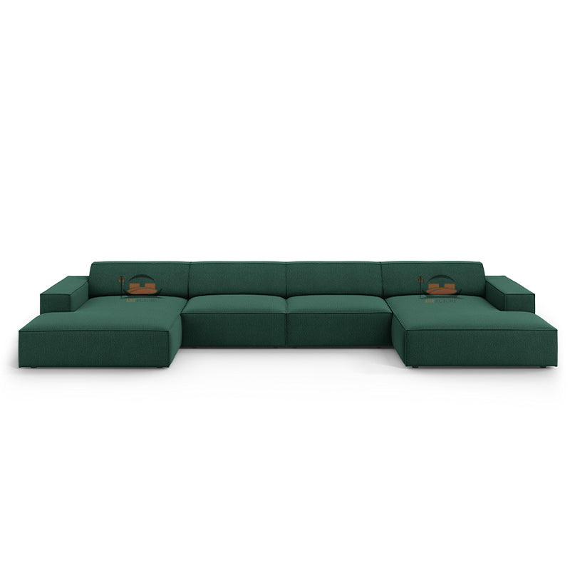 Tuscany Elegant U shape Sofa in Plush Velvet Fabric