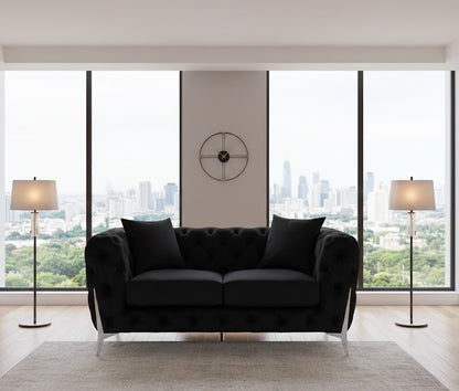 Miller 2 Seater Tufted Upholstered Sofa with Metal Legs