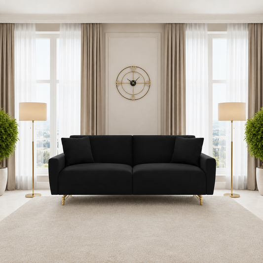 Naomi 2 Seater Sofa in Plush Velvet Fabric